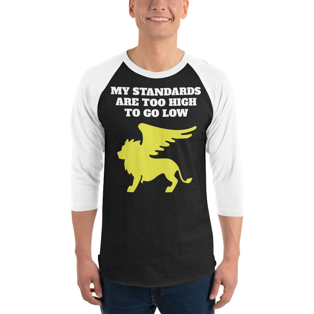 SIR STANDARDS-3/4 sleeve raglan shirt, Color: Black/White, Size: S