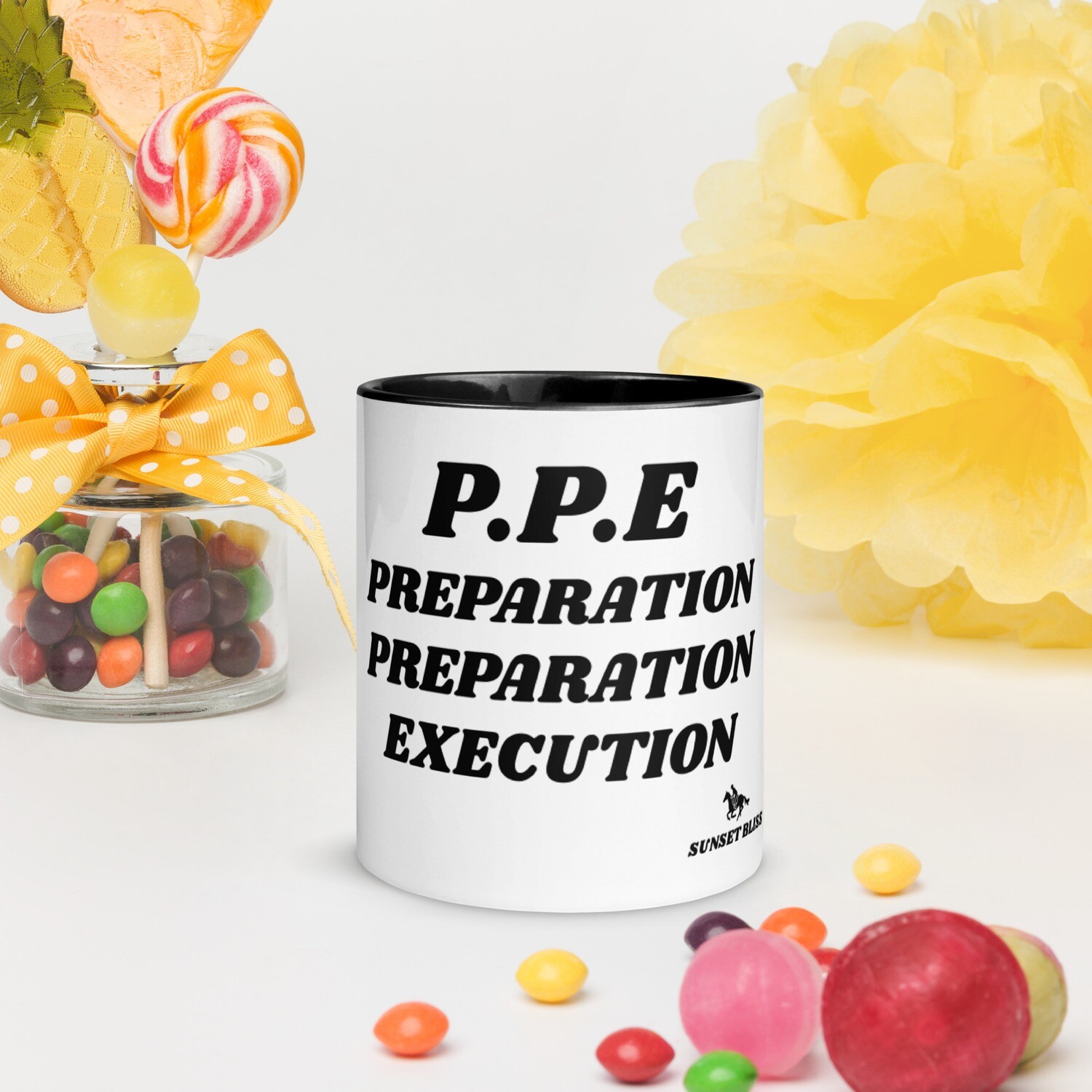 P.P.E-Mug with Color Inside, Color: Black