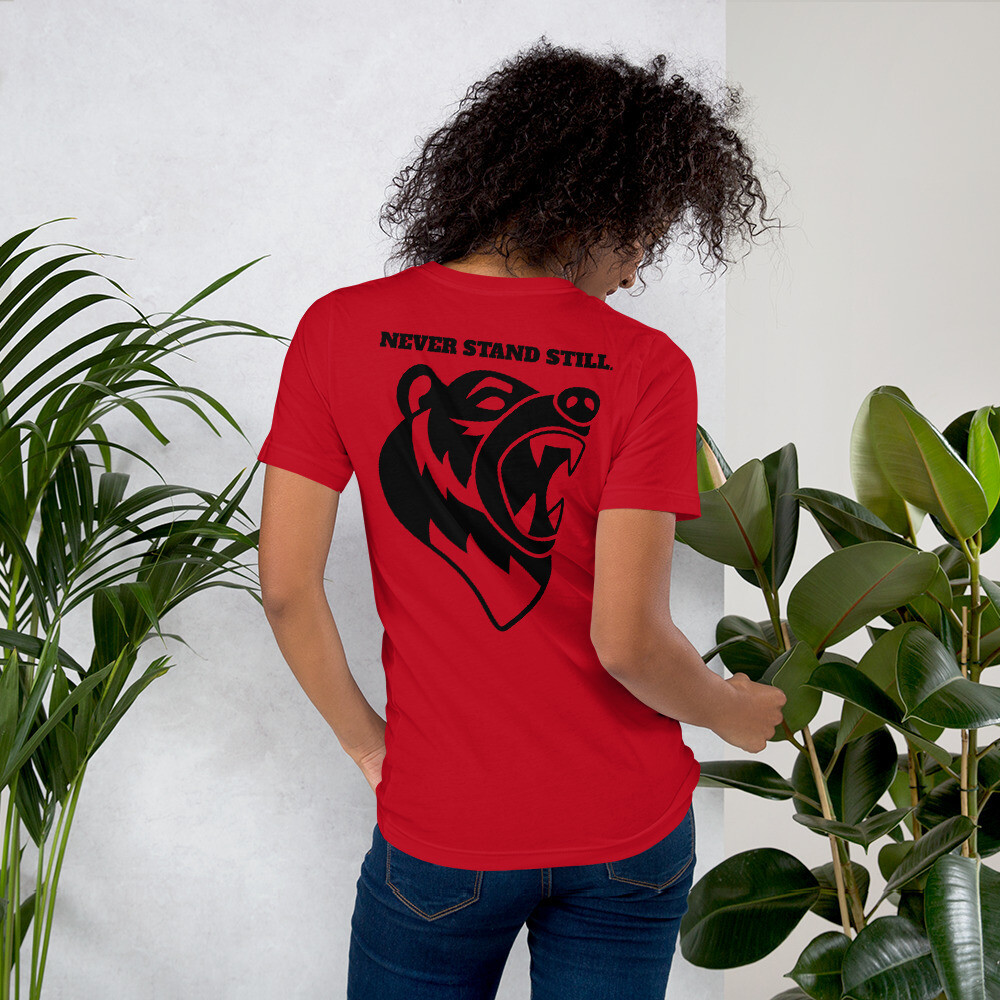 NEVER STAND STILL-Short-Sleeve Unisex T-Shirt, Color: Red, Size: S