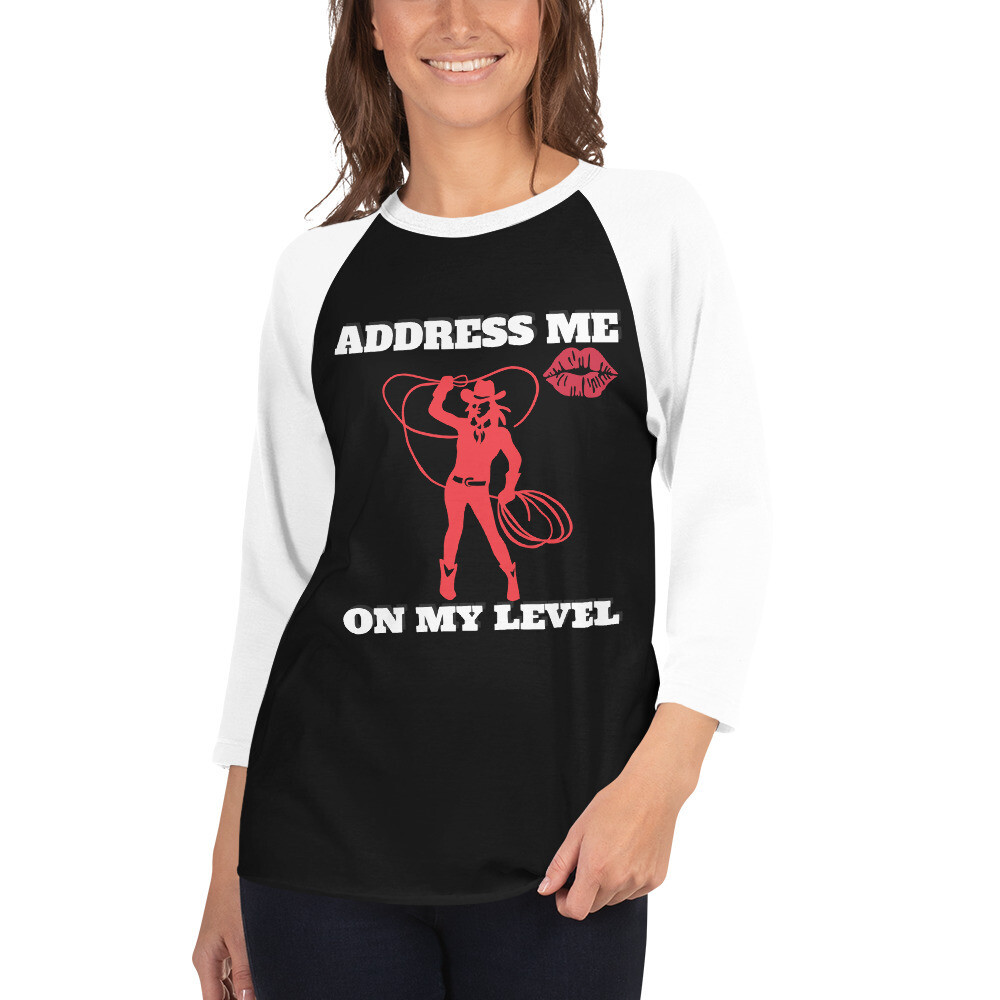 ADDRESS ME-3/4 sleeve raglan shirt, Color: Black/White, Size: S