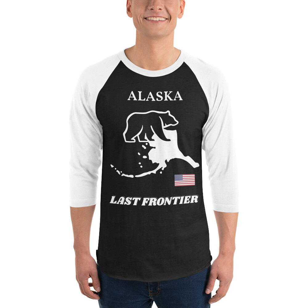 ALASKA-3/4 sleeve raglan shirt, Color: Black/White, Size: XS