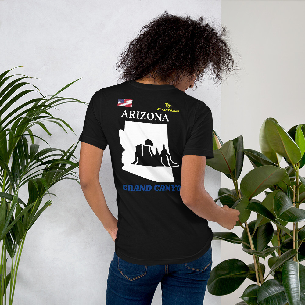 ARIZONA-Short-Sleeve Unisex T-Shirt, Color: Black, Size: S