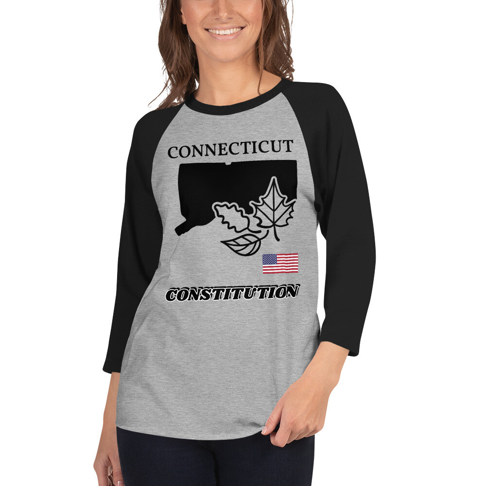 CONNECTICUT-3/4 sleeve raglan shirt, Color: Heather Grey/Black, Size: XS
