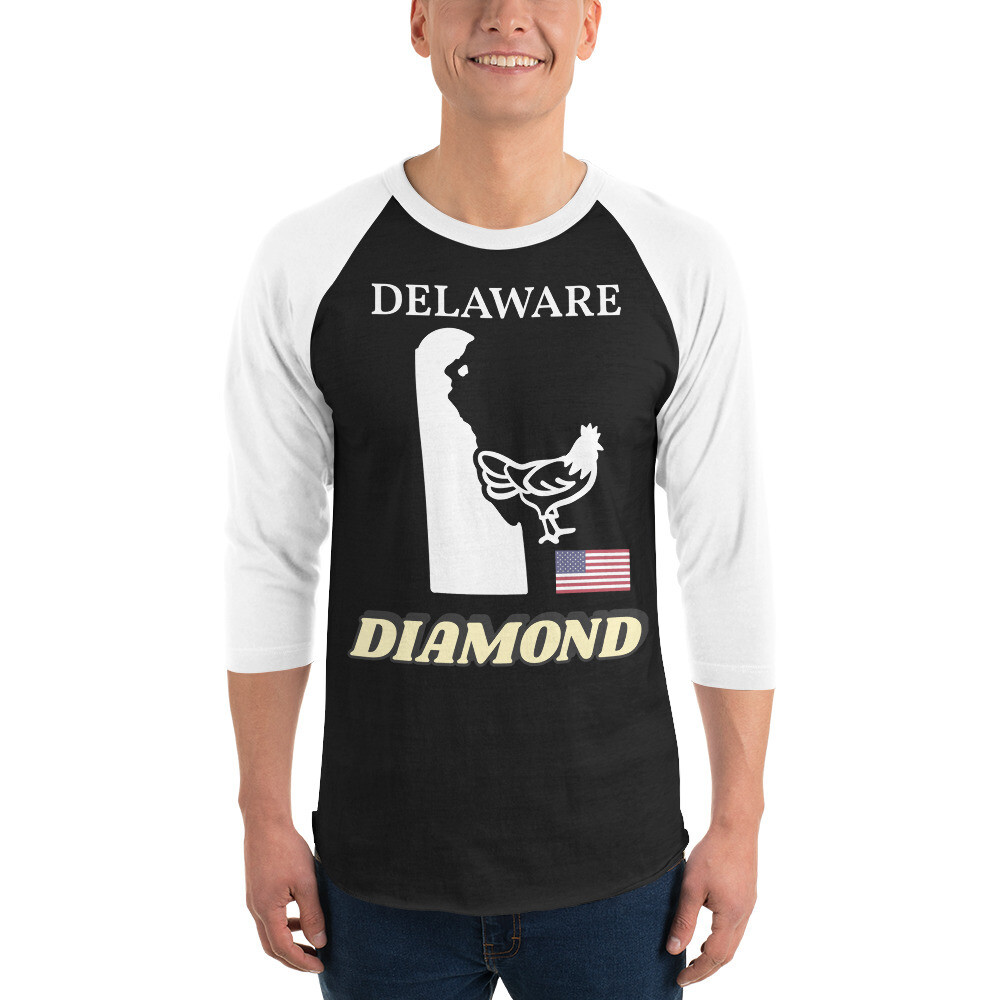 DELAWARE-3/4 sleeve raglan shirt, Color: Black/White, Size: XS