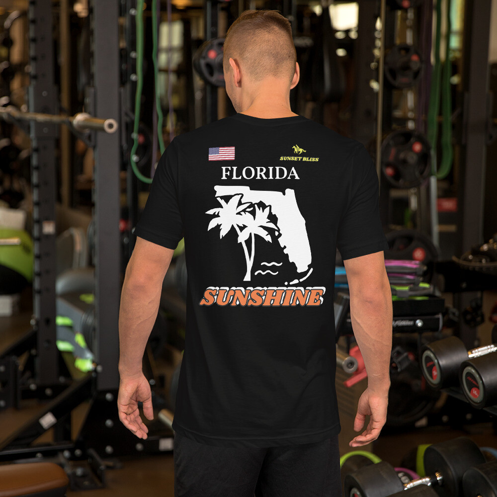 FLORIDA-Short-Sleeve Unisex T-Shirt, Color: Black, Size: S