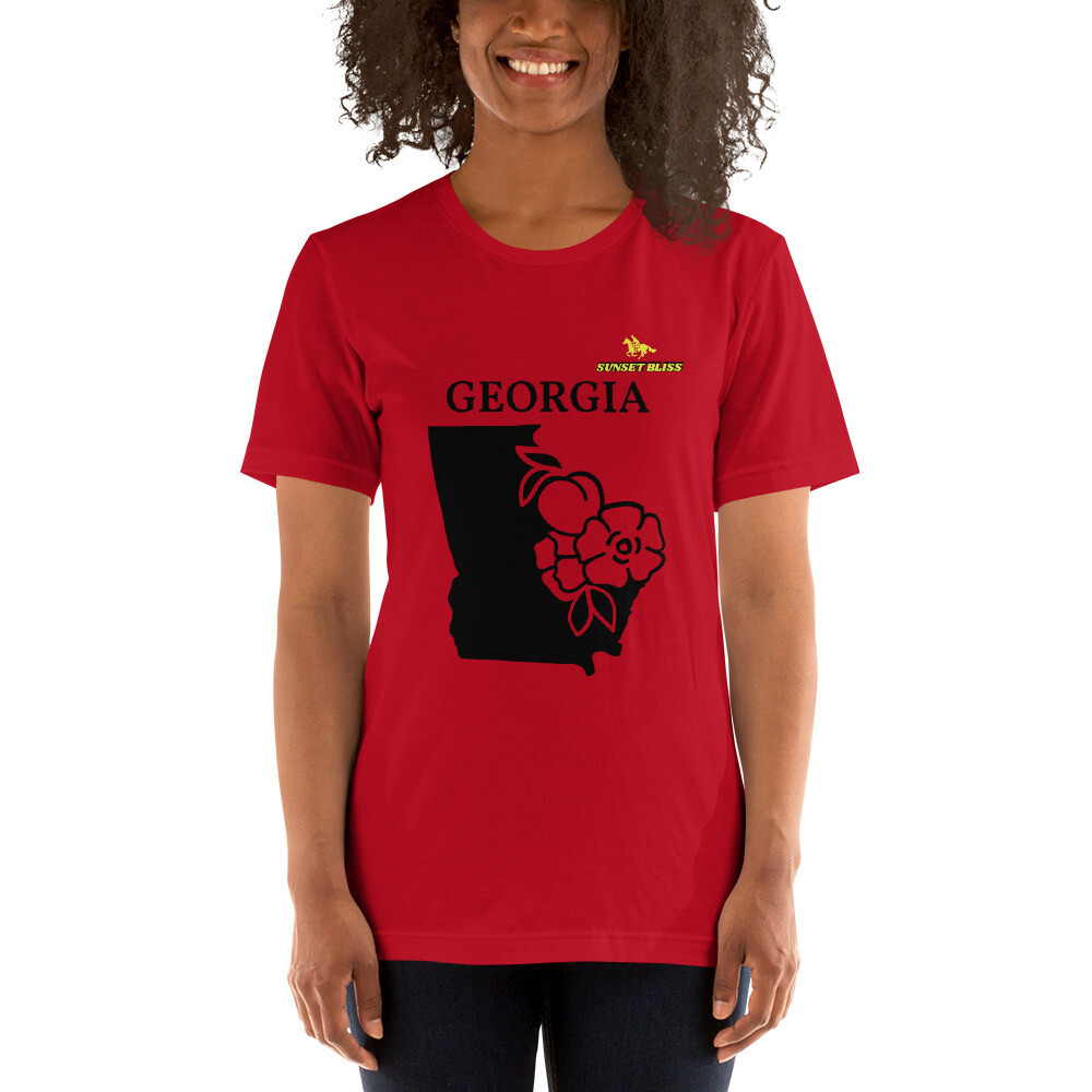 GEORGIA-Short-Sleeve Unisex T-Shirt, Color: Red, Size: S