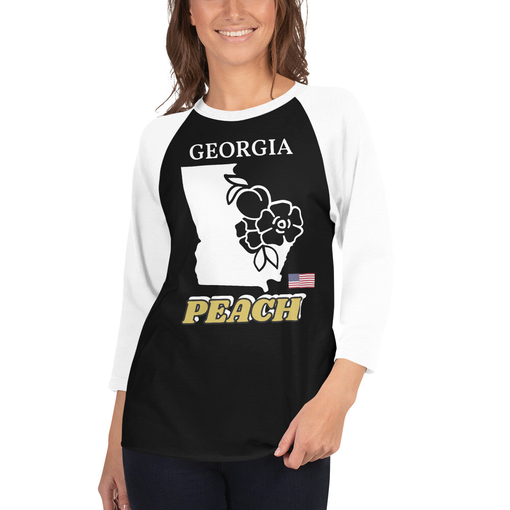 GEORGIA-3/4 sleeve raglan shirt, Color: Black/White, Size: XS