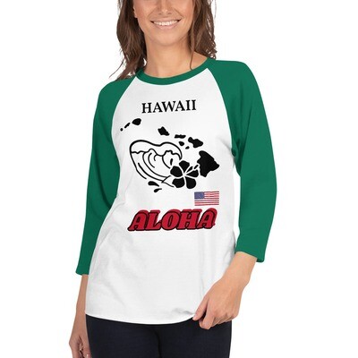 HAWAII-3/4 sleeve raglan shirt