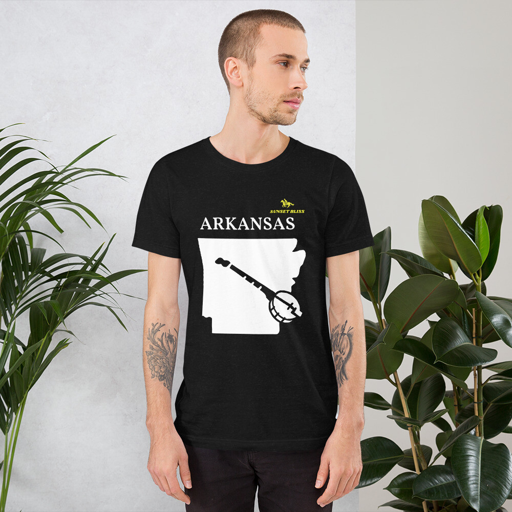 ARKANSAS-Short-Sleeve Unisex T-Shirt, Color: Black Heather, Size: S
