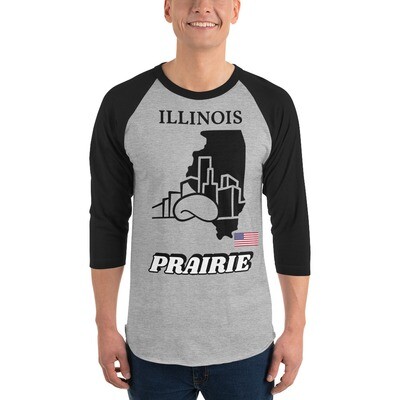ILLINOIS-3/4 sleeve raglan shirt