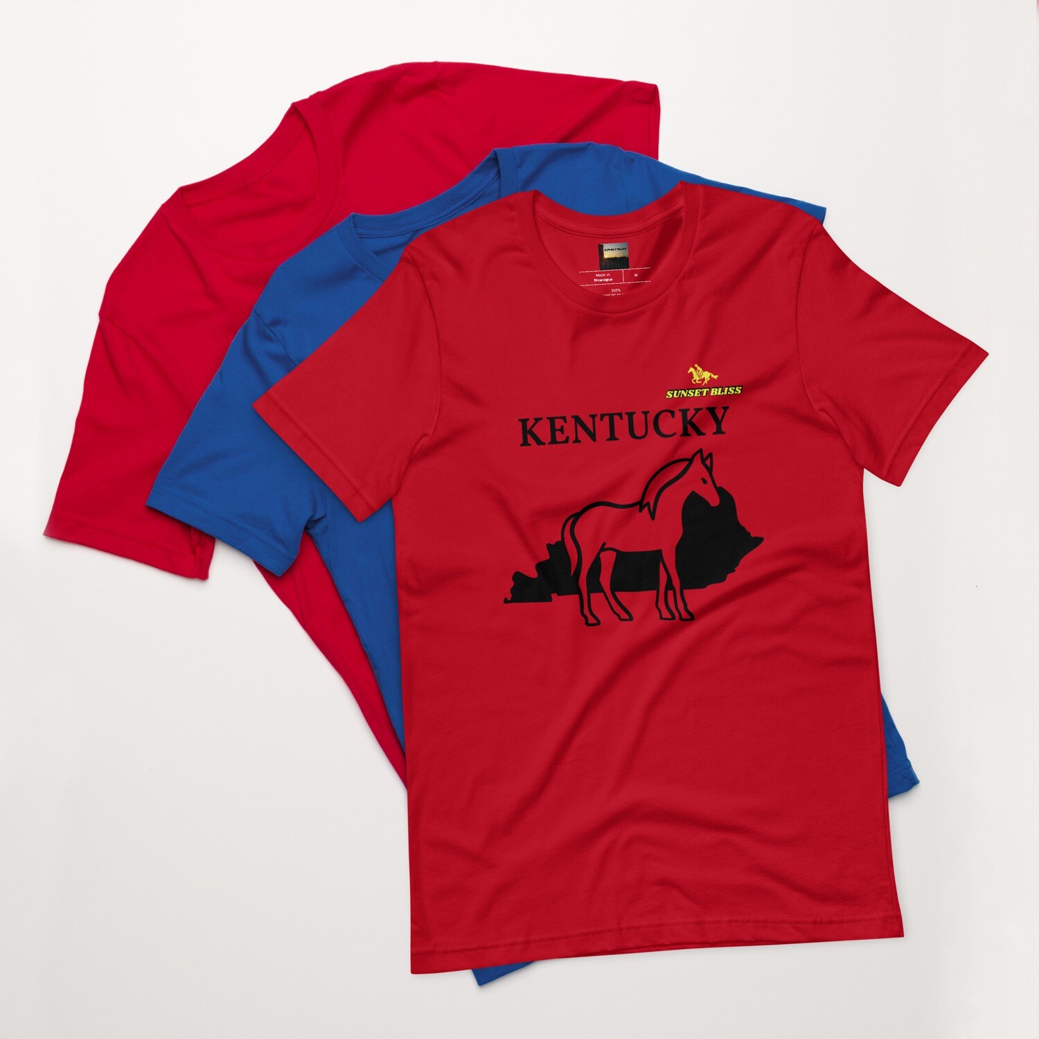 KENTUCKY-Short-Sleeve Unisex T-Shirt, Color: Red, Size: S