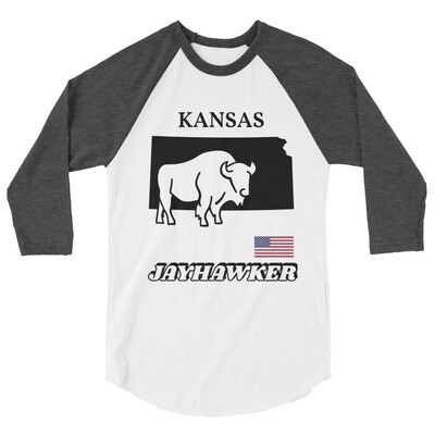 KANSAS-3/4 sleeve raglan shirt