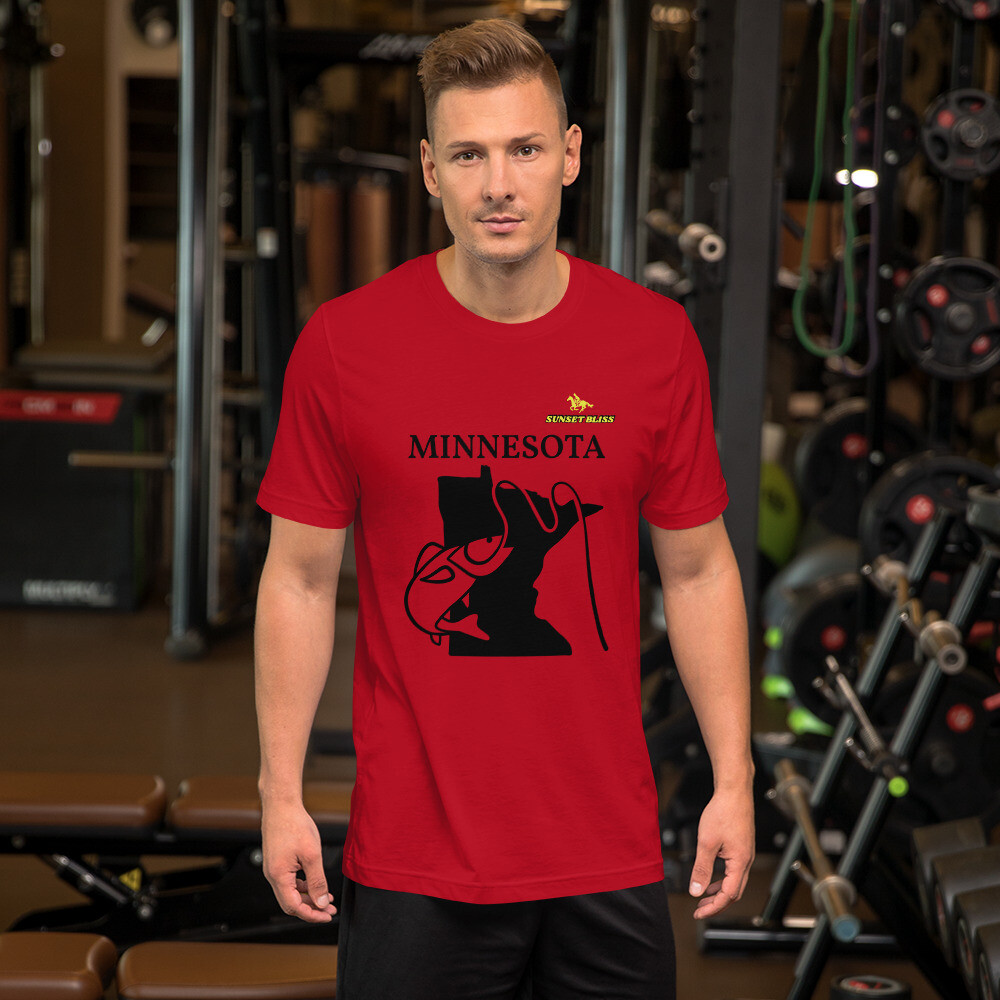 MINNESOTA-Short-Sleeve Unisex T-Shirt, Color: Red, Size: S