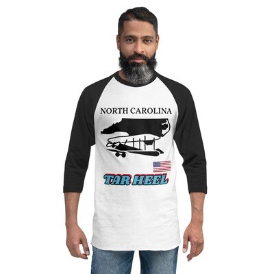 NORTH CAROLINA-3/4 sleeve raglan shirt