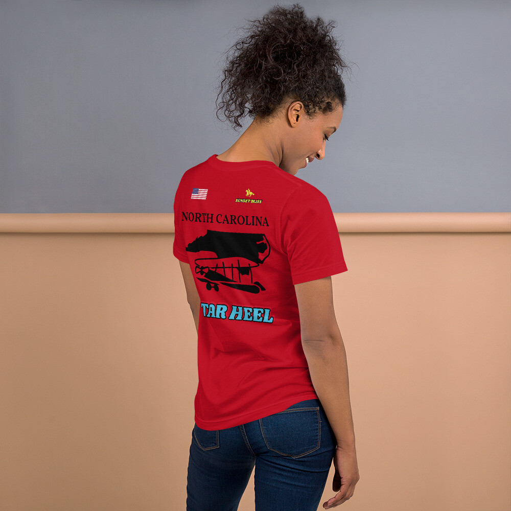 NORTH CAROLINA-Short-sleeve unisex t-shirt, Color: Red, Size: S