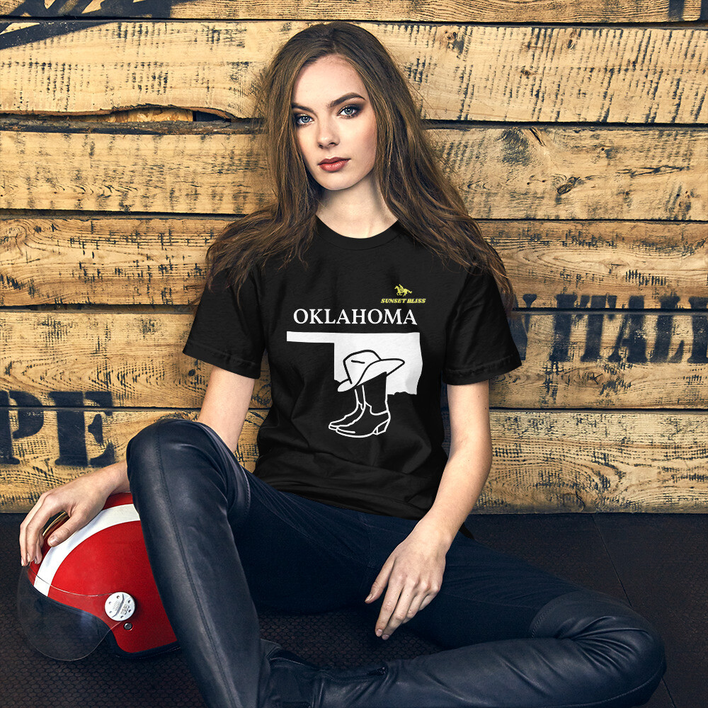 OKLAHOMA-Short-sleeve unisex t-shirt, Color: Black, Size: S