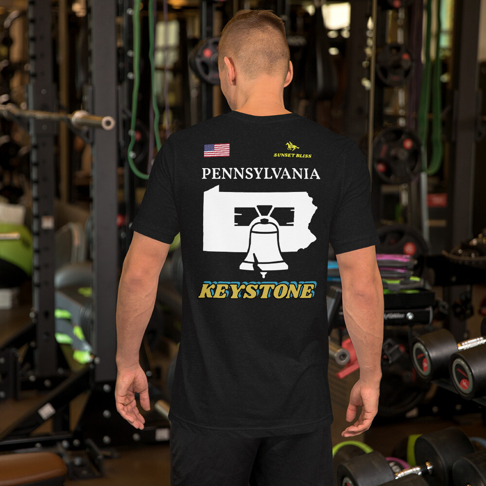 PENNSYLVANIA-Short-sleeve unisex t-shirt, Color: Black Heather, Size: S