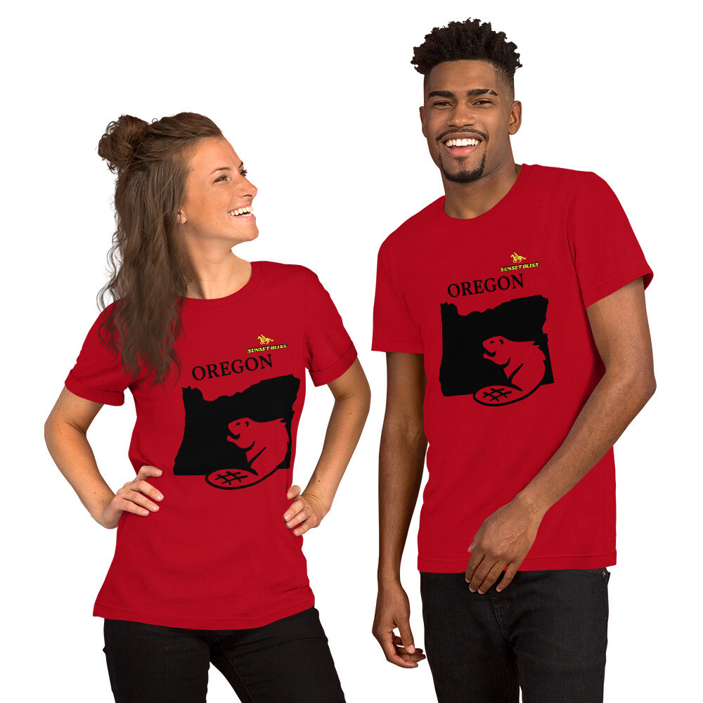 OREGON-Short-sleeve unisex t-shirt, Color: Red, Size: S