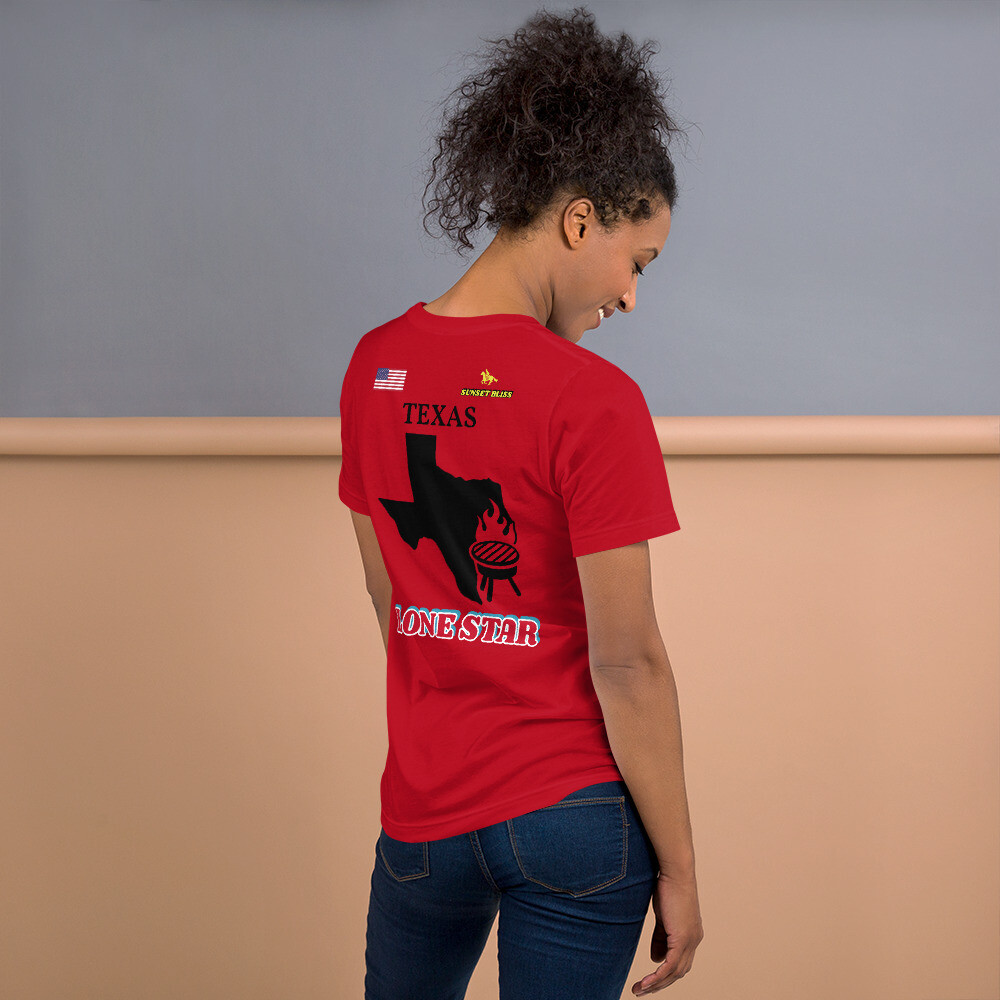 TEXAS-Short-sleeve unisex t-shirt, Color: Red, Size: S