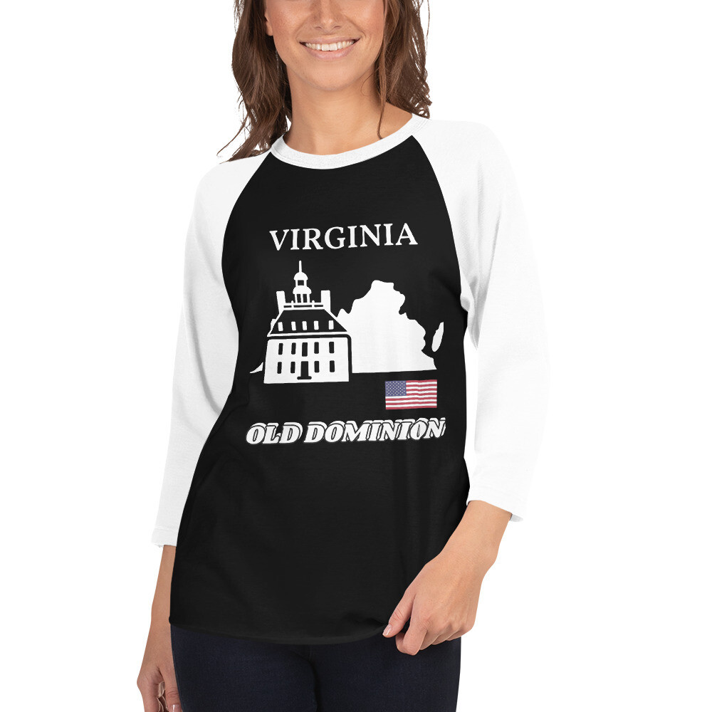 VIRGINIA-3/4 sleeve raglan shirt, Color: Black/White, Size: XS