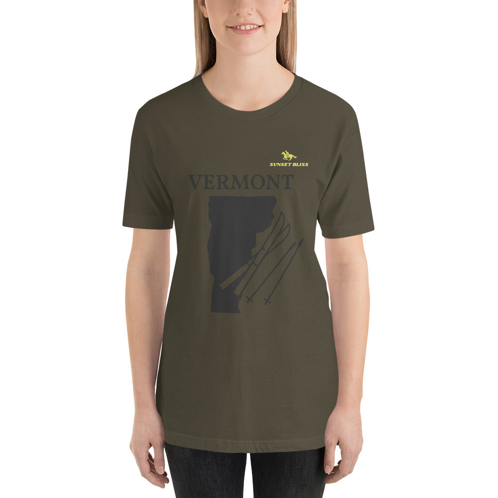 VERMONT-Short-sleeve unisex t-shirt, Color: Army, Size: S