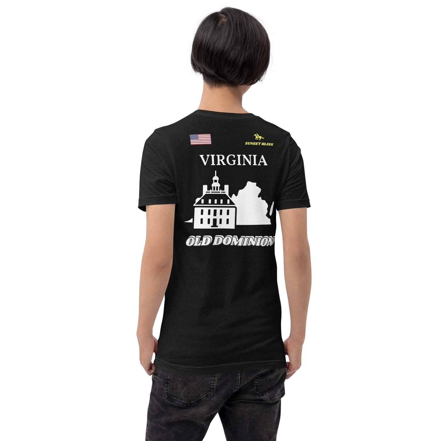 VIRGINIA-Short-sleeve unisex t-shirt, Color: Black Heather, Size: S