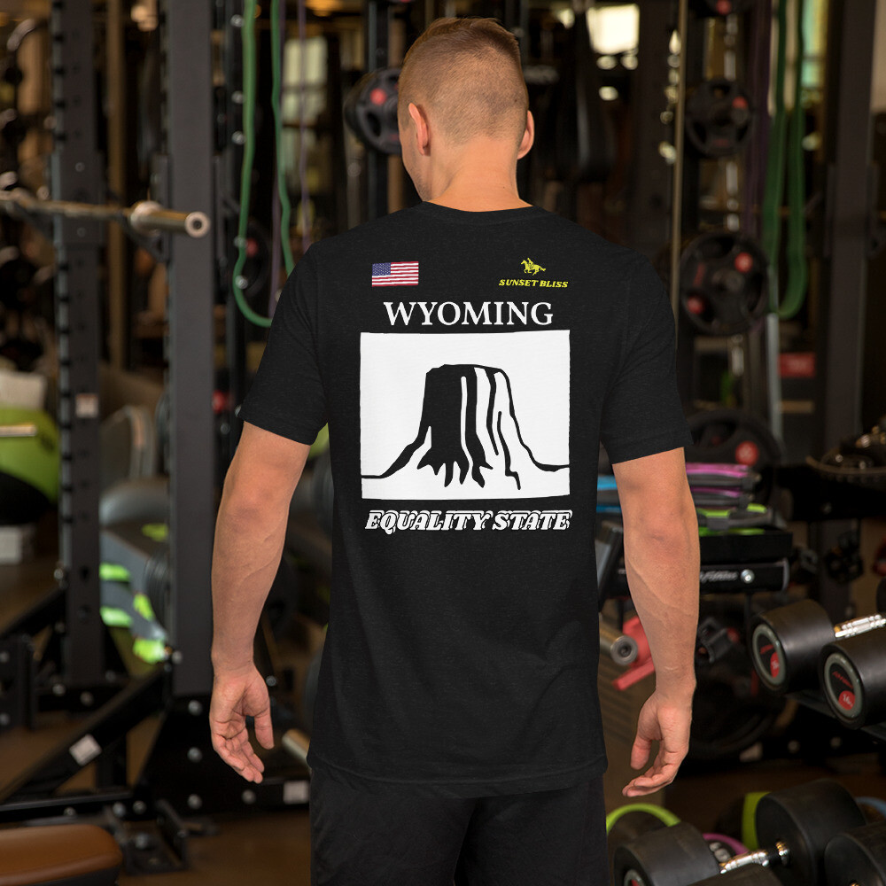 WYOMING-Short-sleeve unisex t-shirt, Color: Black Heather, Size: S