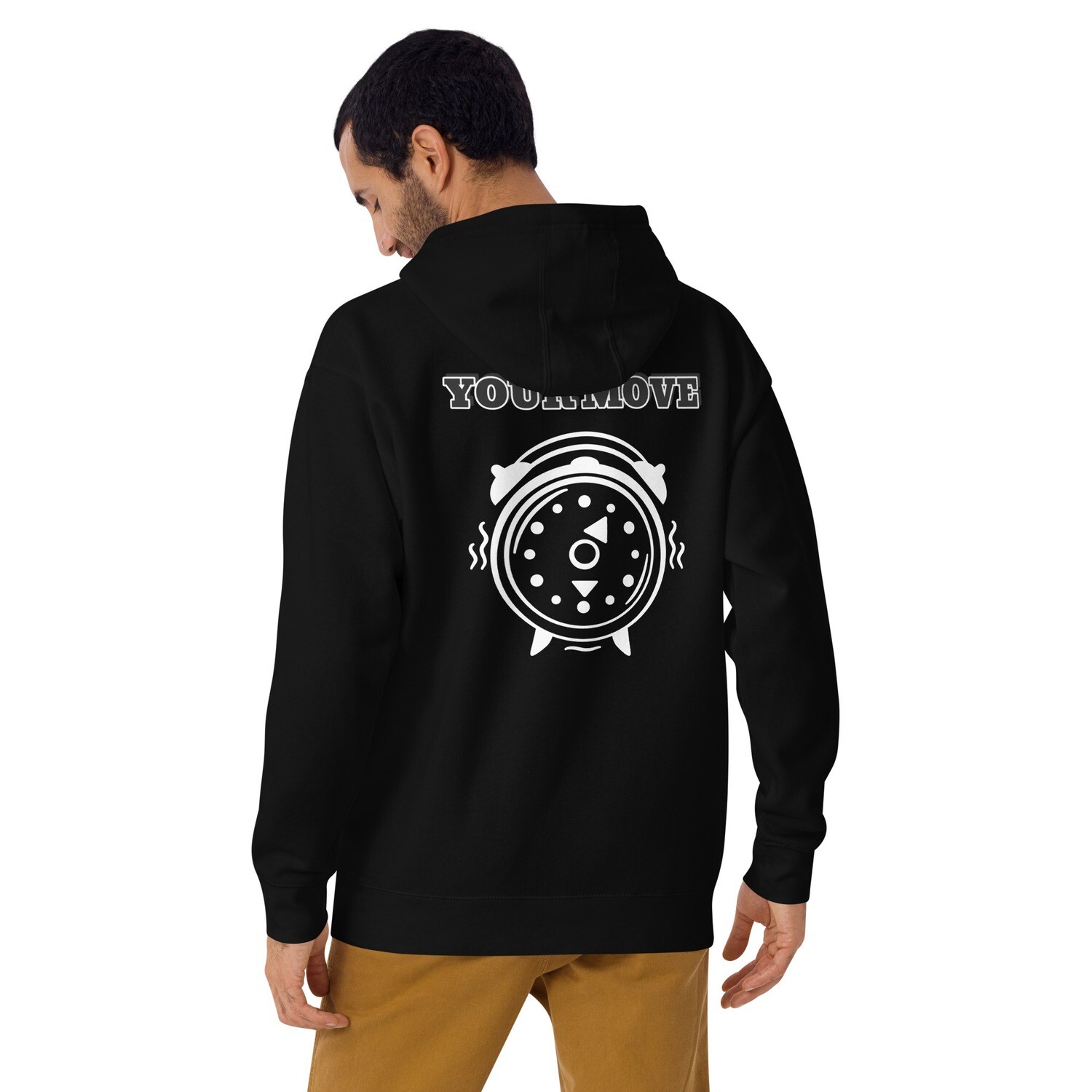 TIME OWES-Unisex Hoodie, Color: Black, Size: S