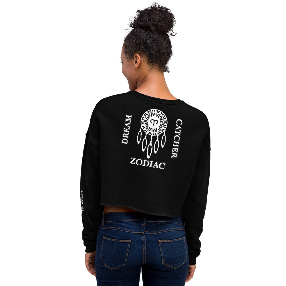 ARIES ZODIAC-Crop Sweatshirt, Color: Black, Size: S