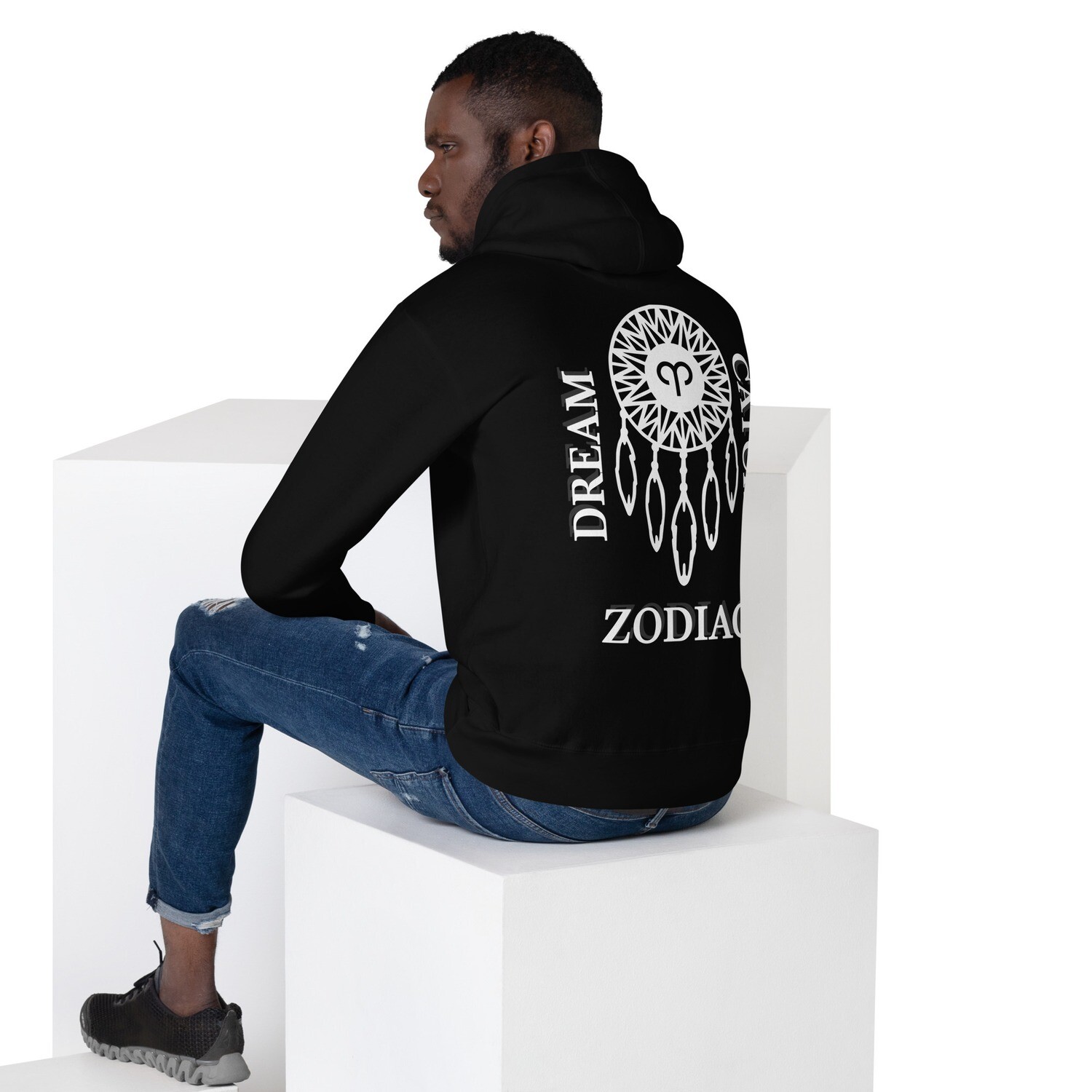 ARIES ZODIAC-Unisex Hoodie, Color: Black, Size: S
