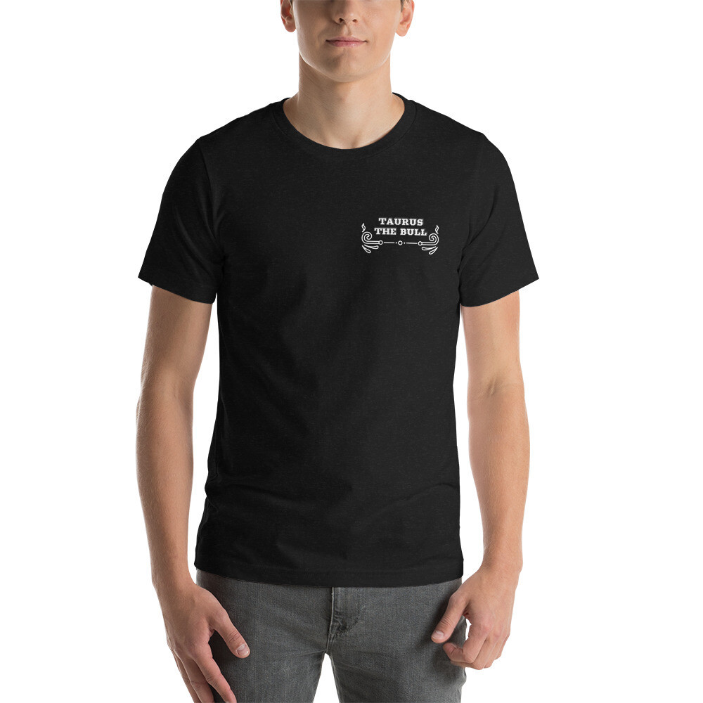 TAURUS ZODIAC-Short-sleeve unisex t-shirt, Color: Black Heather, Size: S