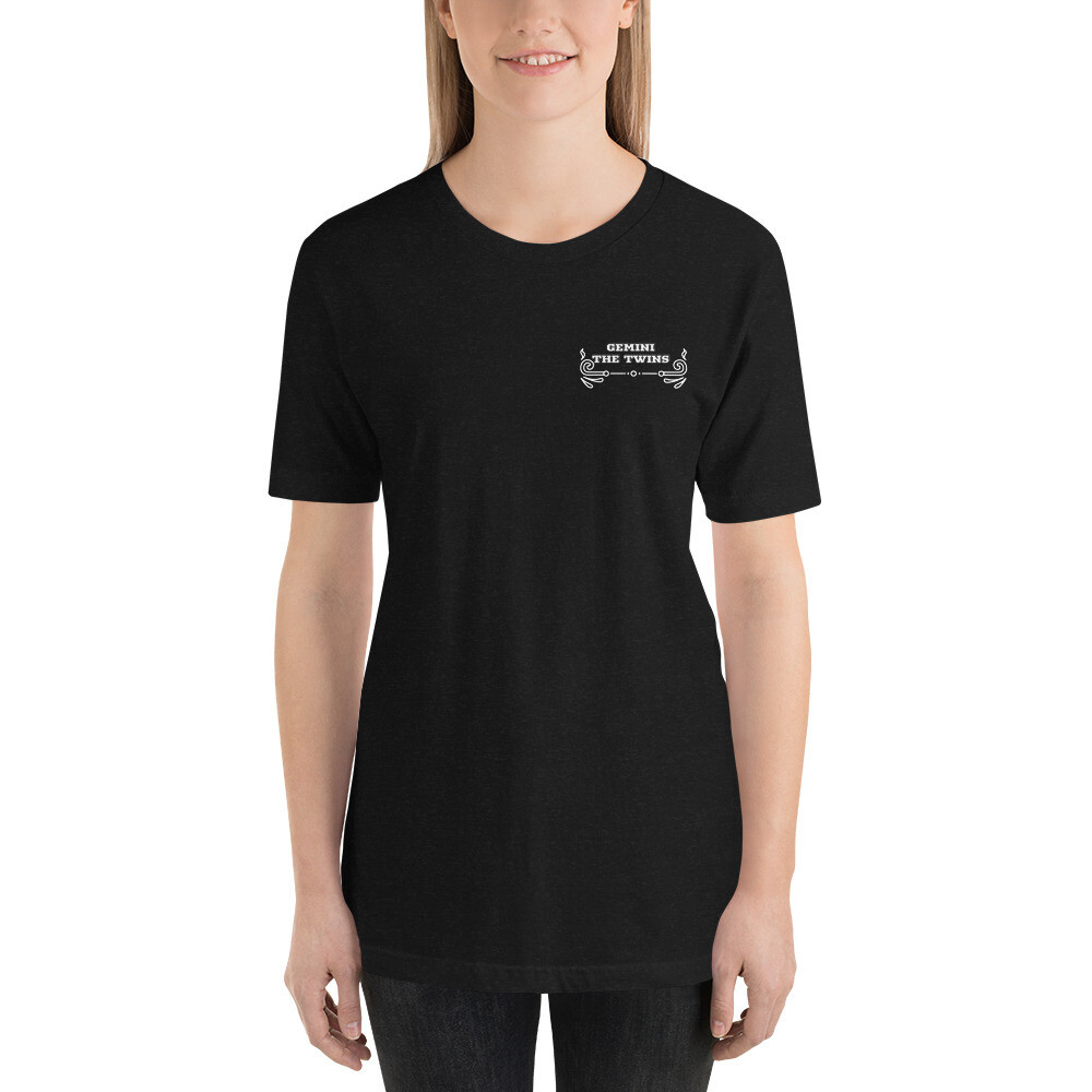 GEMINI ZODIAC-Short-sleeve unisex t-shirt, Color: Black Heather, Size: S