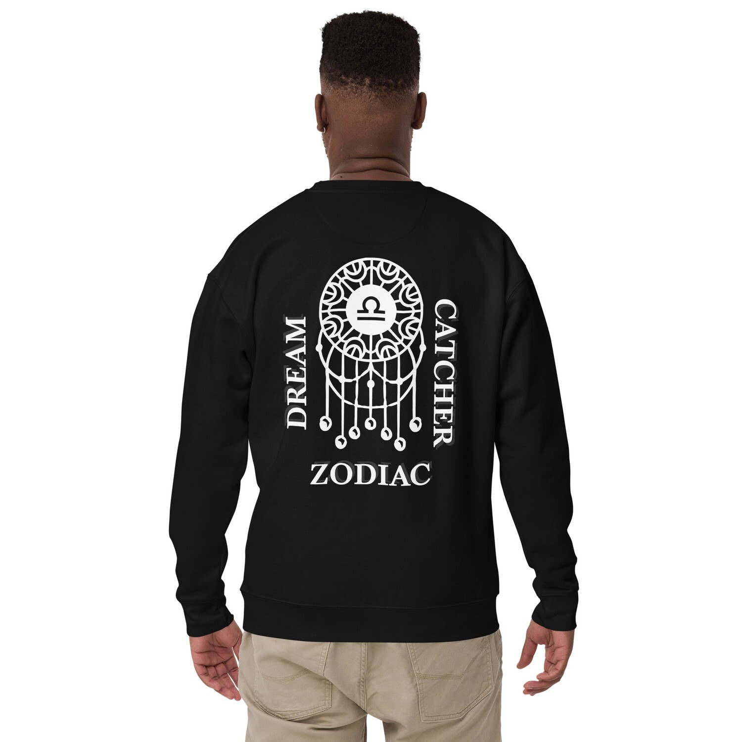 LIBRA ZODIAC-Unisex Premium Sweatshirt, Color: Black, Size: S