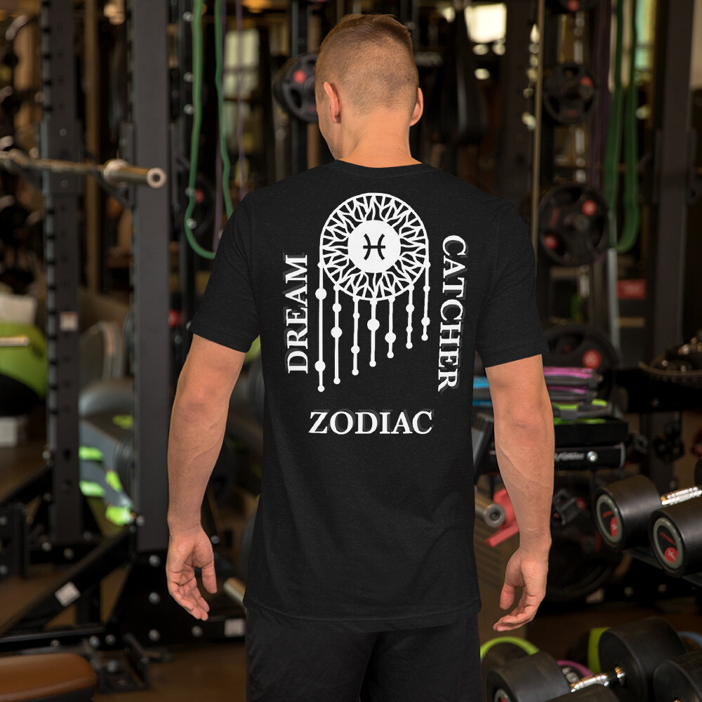 PISCES ZODIAC-Short-sleeve unisex t-shirt, Color: Black Heather, Size: S