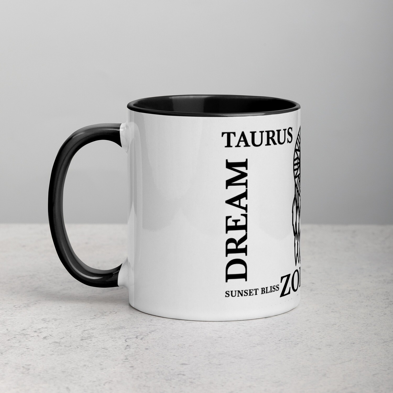 TAURUS ZODIAC-Mug with Color Inside, Color: Black