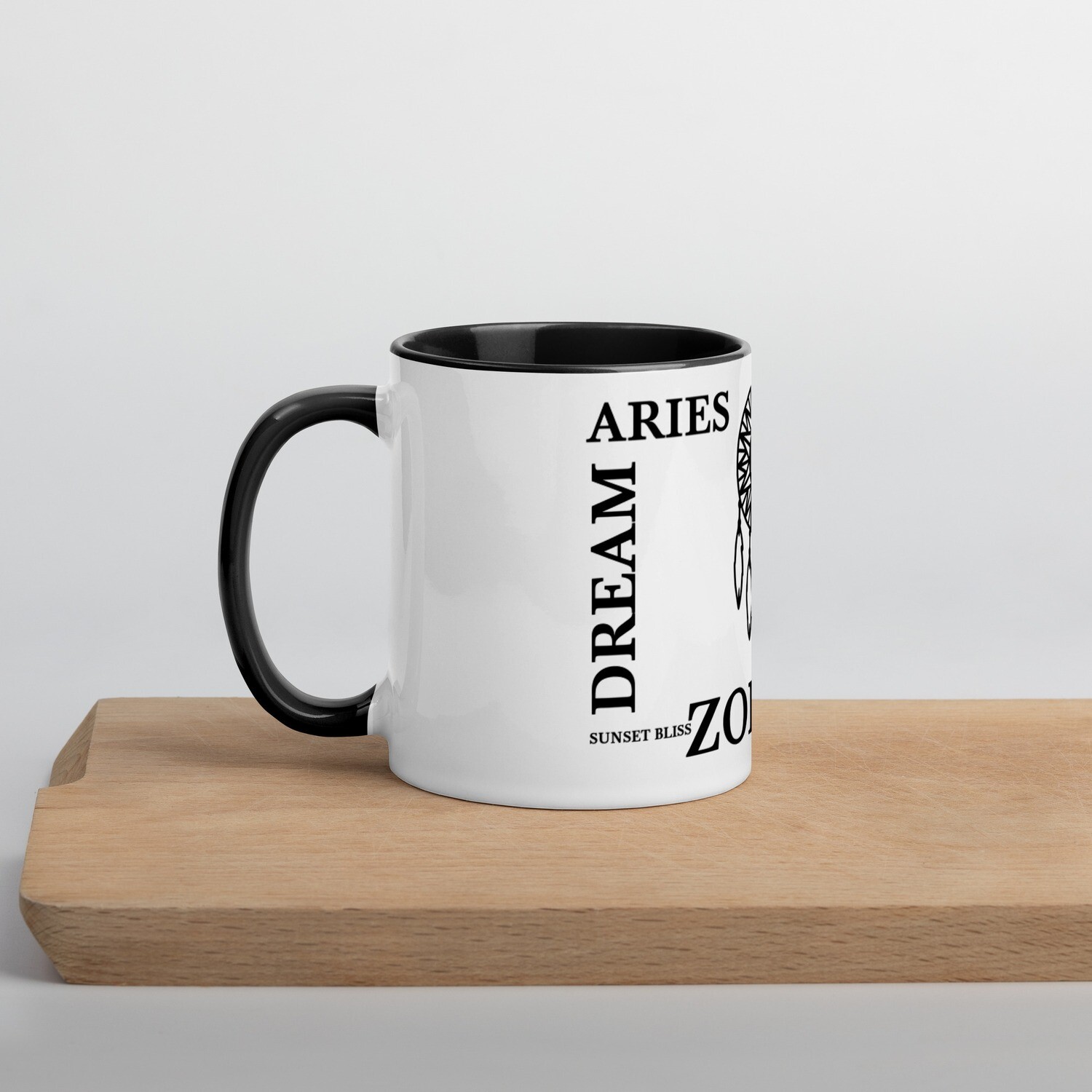 ARIES ZODIAC-Mug with Color Inside, Color: Black