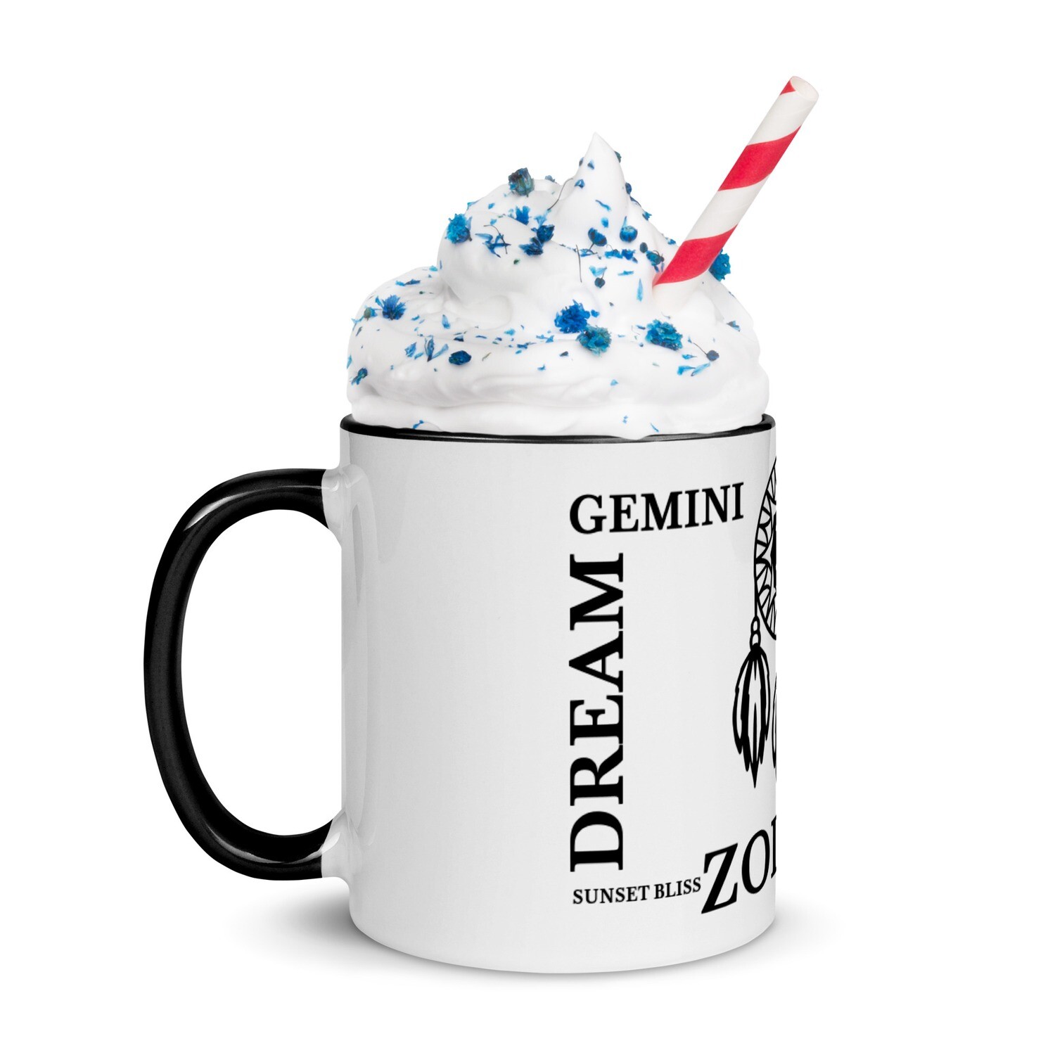 GEMINI ZODIAC-Mug with Color Inside, Color: Black