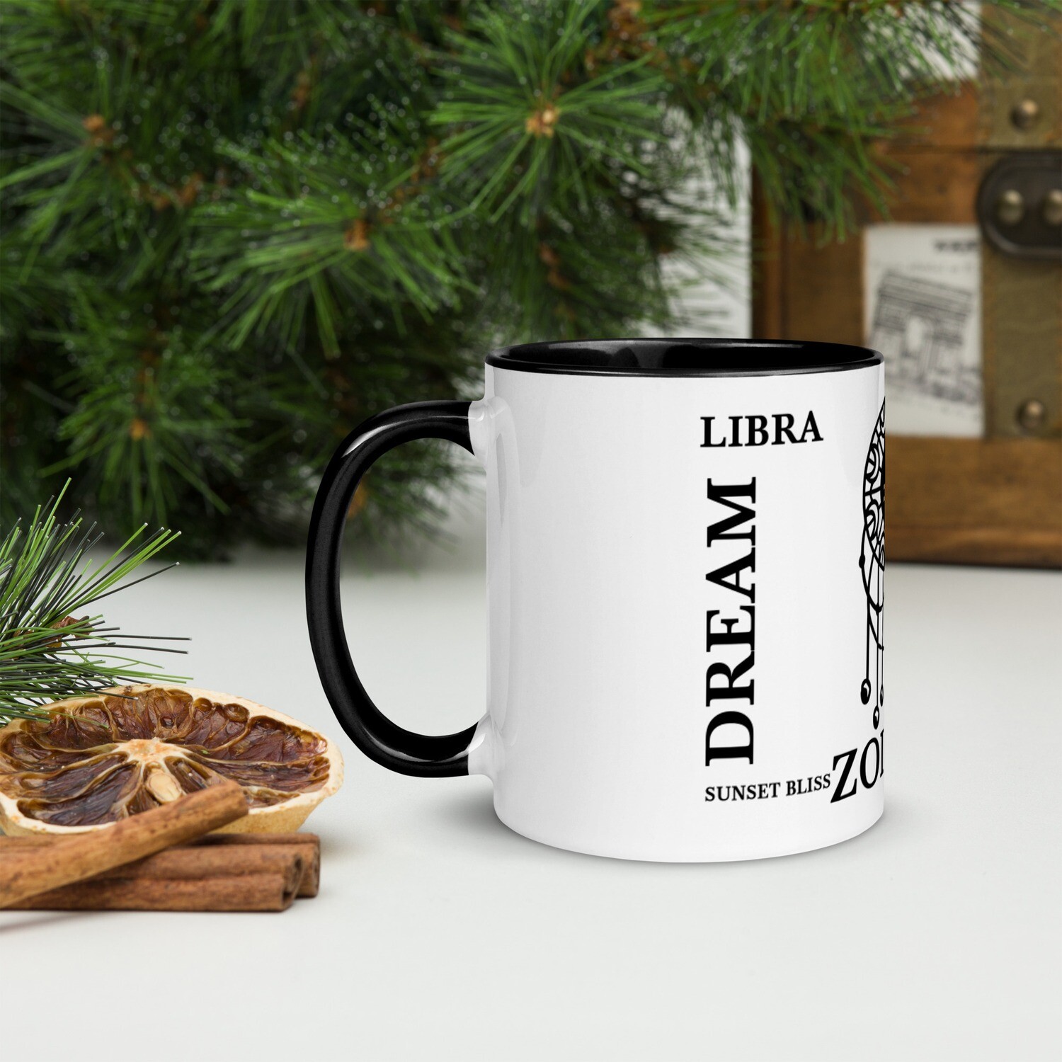 LIBRA ZODIAC-Mug with Color Inside, Color: Black