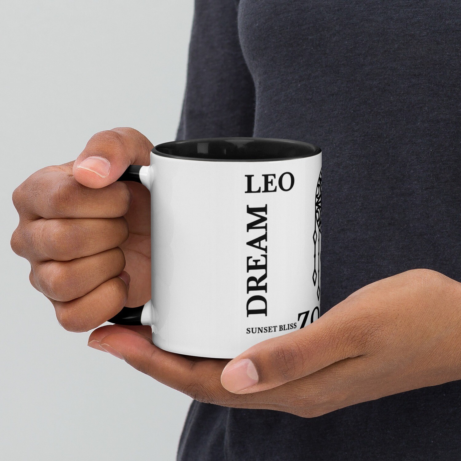 LEO ZODIAC-Mug with Color Inside, Color: Black