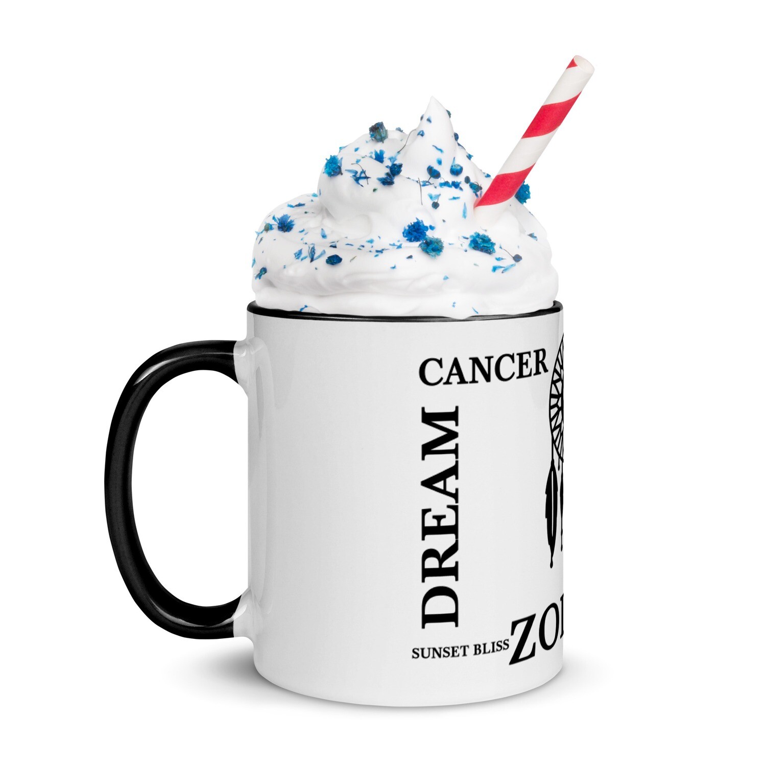 CANCER ZODIAC-Mug with Color Inside, Color: Black
