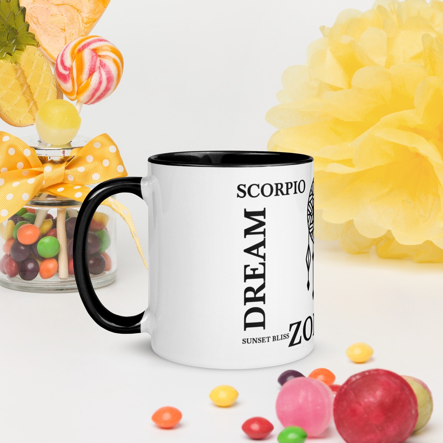SCORPIO ZODIAC-Mug with Color Inside, Color: Black