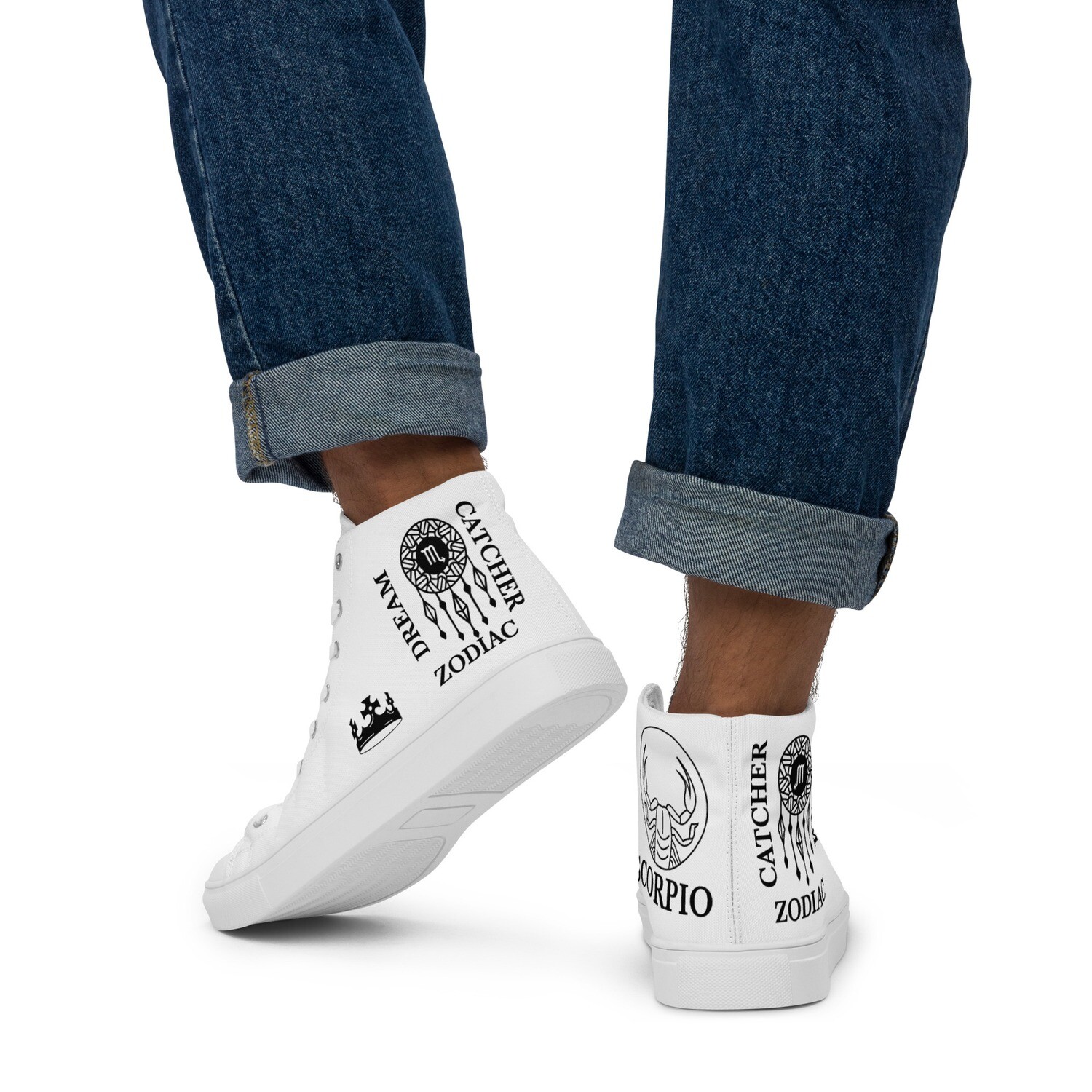 SCORPIO ZODIAC-Men’s high top canvas shoes, Size: 5