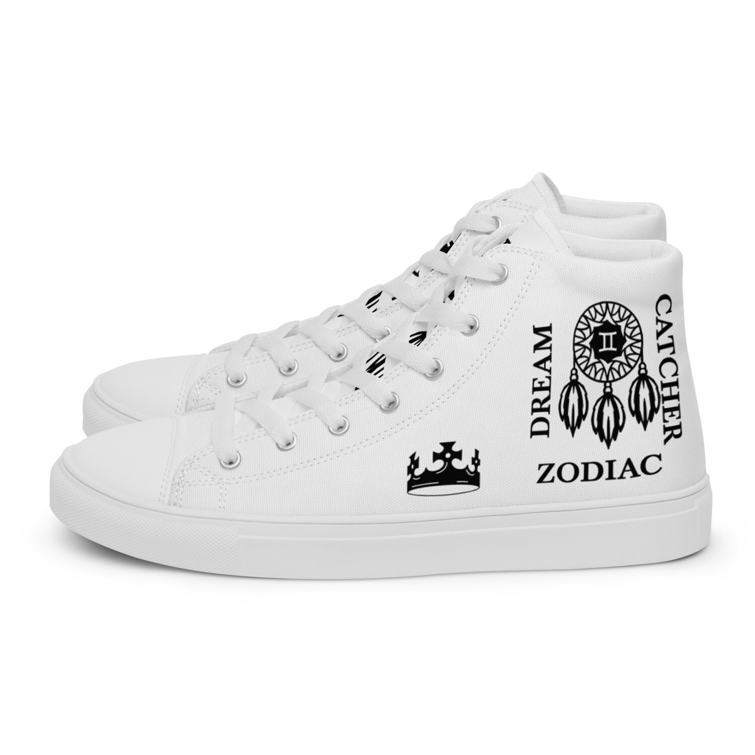 GEMINI ZODIAC-Men’s high top canvas shoes, Size: 5