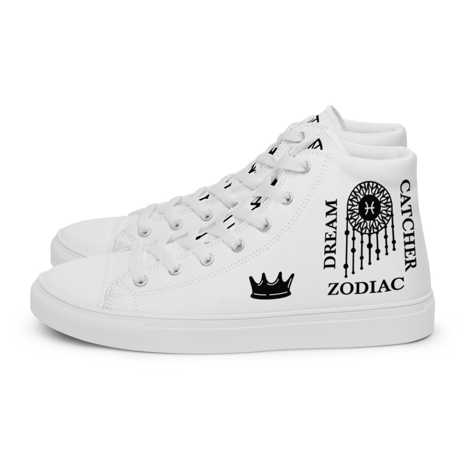 PISCES ZODIAC-Women’s high top canvas shoes, Size: 5