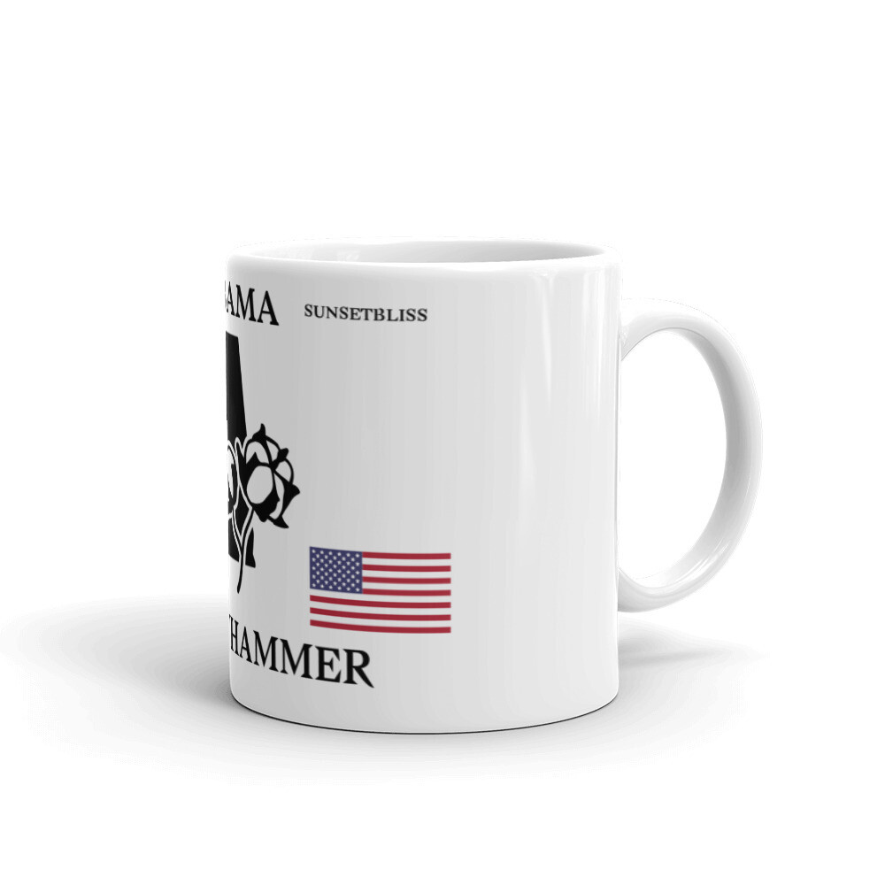 ALABAMA-White glossy mug, Size: 11oz