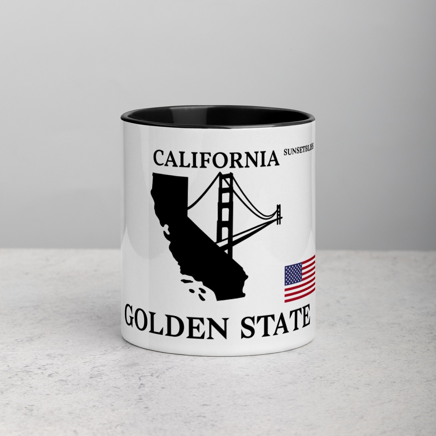 CALIFORNIA-Mug with Color Inside, Color: Black