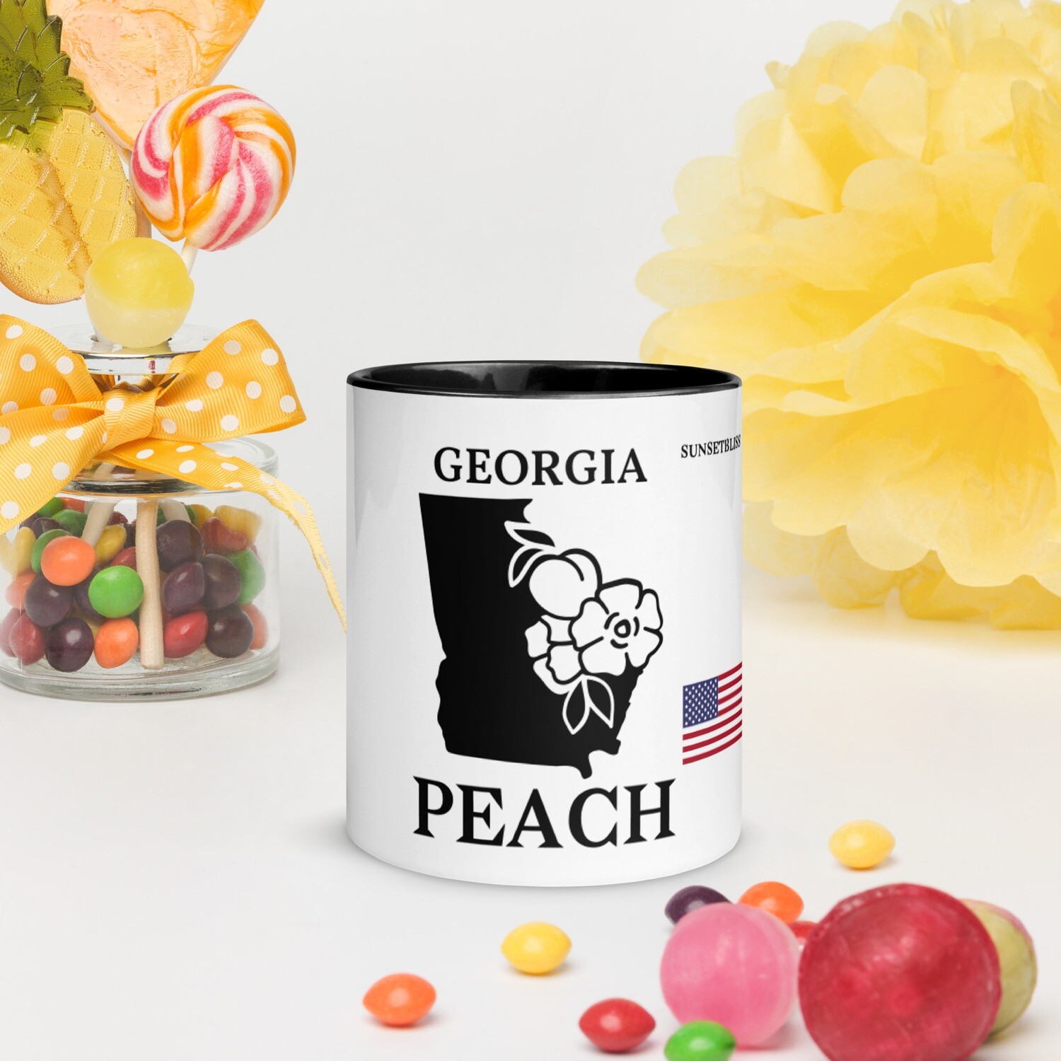 GEORGIA-Mug with Color Inside, Color: Black