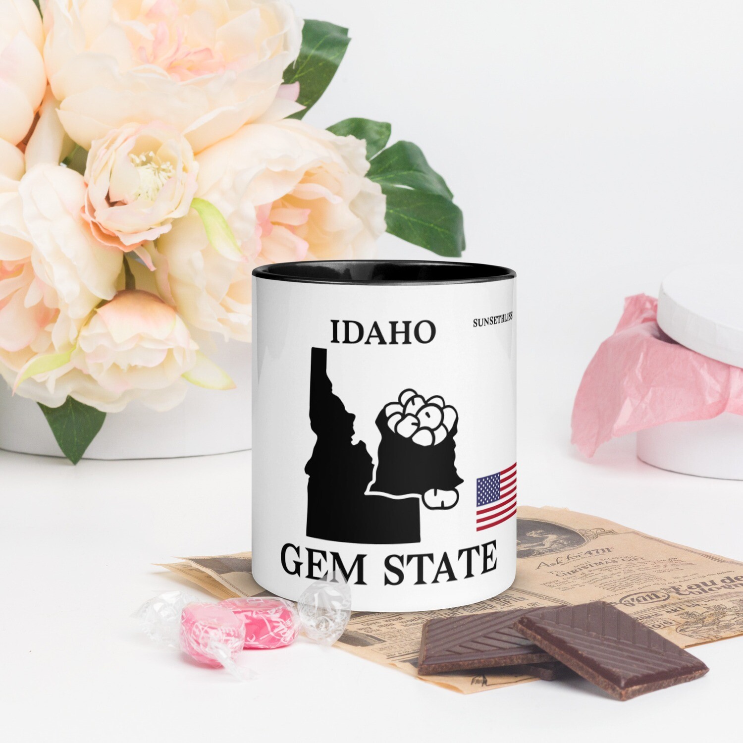 IDAHO-Mug with Color Inside, Color: Black
