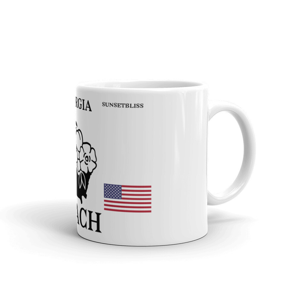 GEORGIA-White glossy mug, Size: 11oz