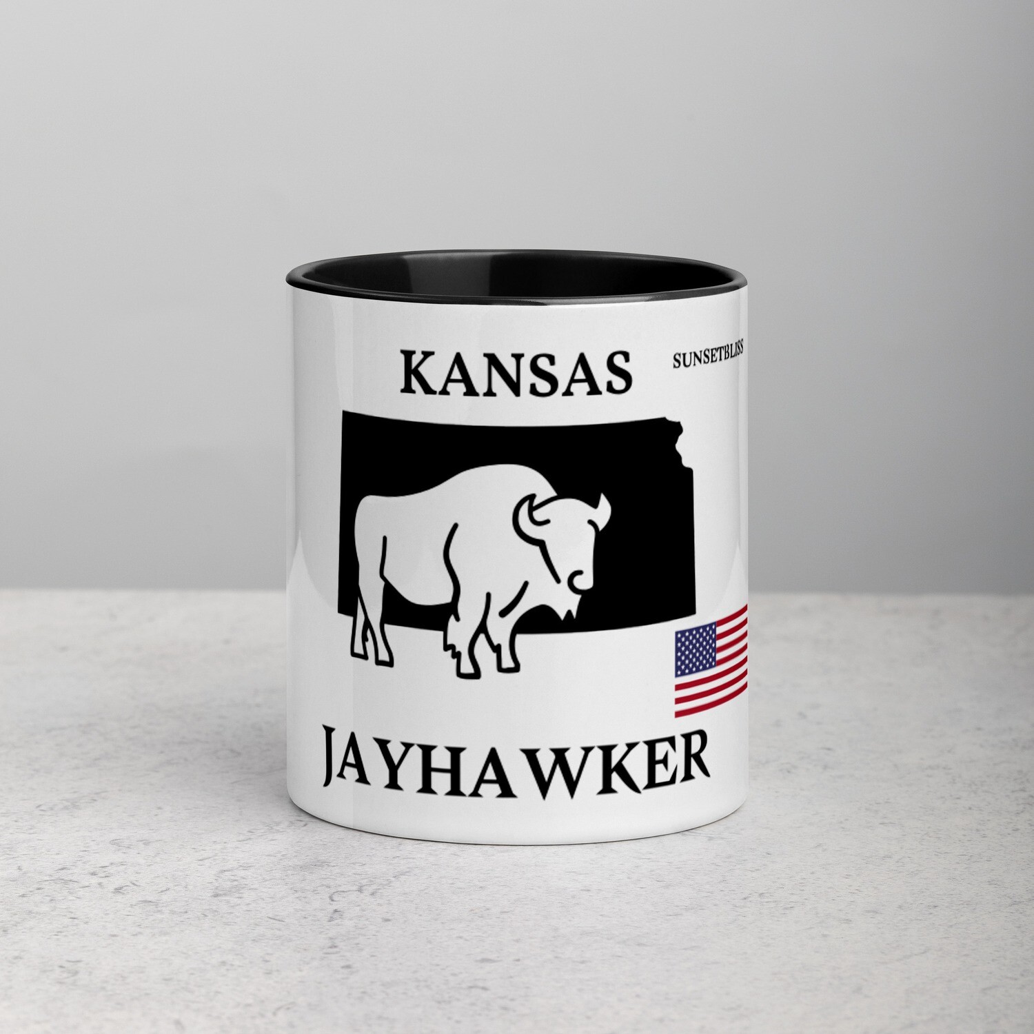 KANSAS-Mug with Color Inside, Color: Black